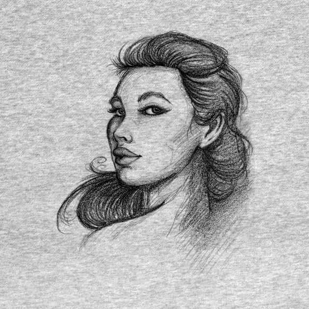 Beautiful Woman Artist Pencil Sketch 1 by LironPeer